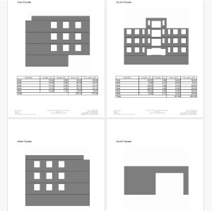 Extended area calculation and export as PDF, Excel, RTF... . Example with facades