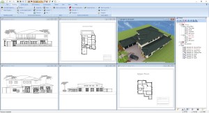 Project with multiple roofs and 3D constructions